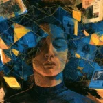 Illustration of a person with a Russian background, engaging with digital content about the Ukraine war. A visual representation of inoculation techniques shields them from pro-Kremlin disinformation, symbolizing improved recognition of false narratives and heightened solidarity with Ukraine. The image highlights the role of social identity and media exposure in combating political propaganda.
