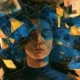 Illustration of a person with a Russian background, engaging with digital content about the Ukraine war. A visual representation of inoculation techniques shields them from pro-Kremlin disinformation, symbolizing improved recognition of false narratives and heightened solidarity with Ukraine. The image highlights the role of social identity and media exposure in combating political propaganda.
